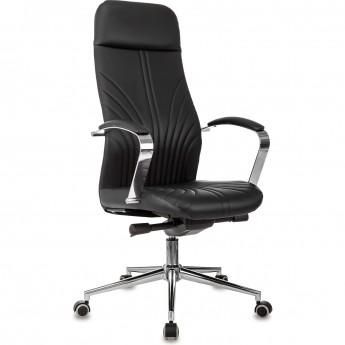 Кресло руководителя БЮРОКРАТ CH-610SL-LUX черный эко.кожа крестовина металл хром