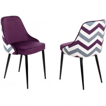 Стул для кухни БЮРОКРАТ KF-5_2 фиолетовый зигзаг, комплект 2шт Стул для кухни БЮРОКРАТ KF-5_2 фиолетовый зигзаг, комплект 2шт